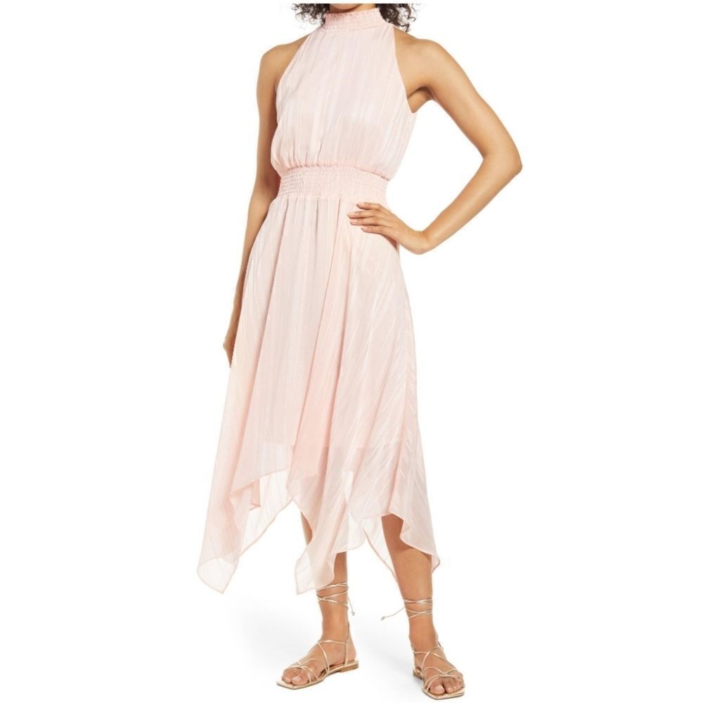 Sam Edelman Pink Striped Halter Midi Dress Size 6